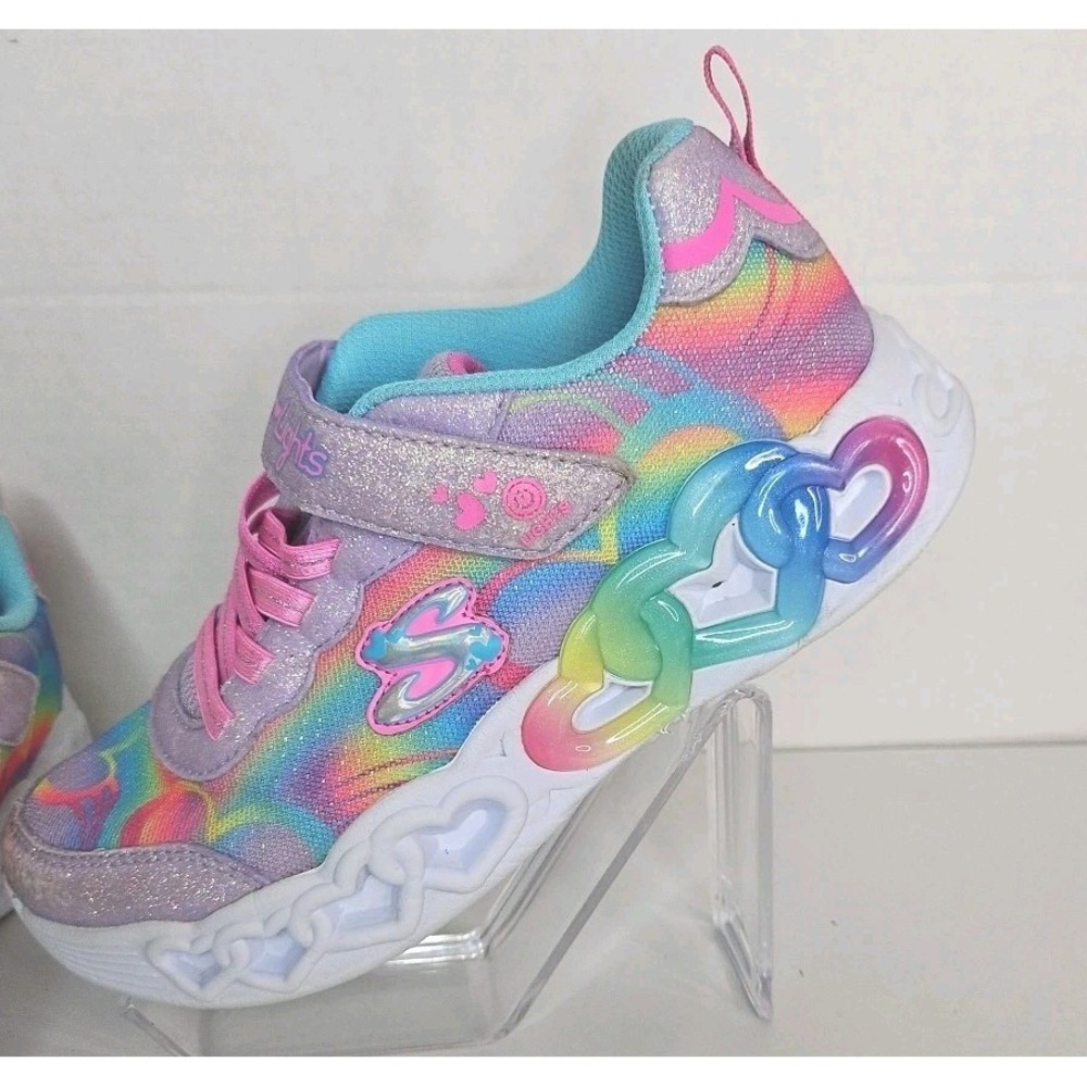 Skechers‎ Heart Lights Infinite Heart Lights Girl's Light Up Sneakers Size 4 - Picture 2 of 12